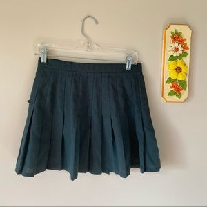 Vintage School Pleaded Short Green Skirt Made in England